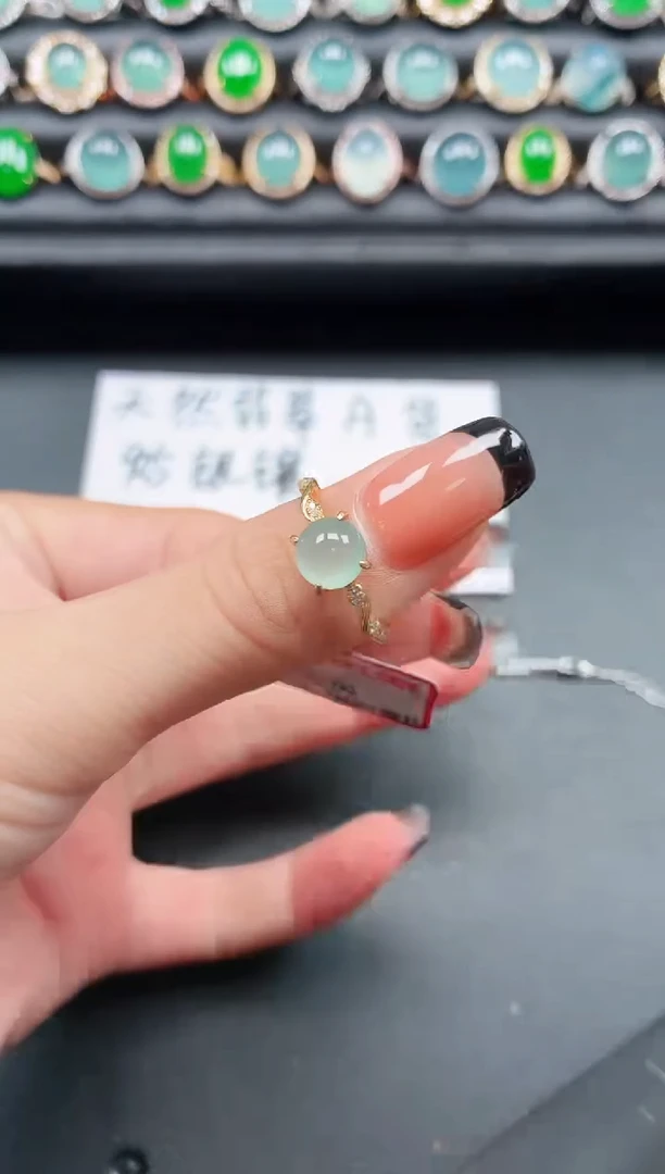 翡翠戒指银S925镶嵌1111111