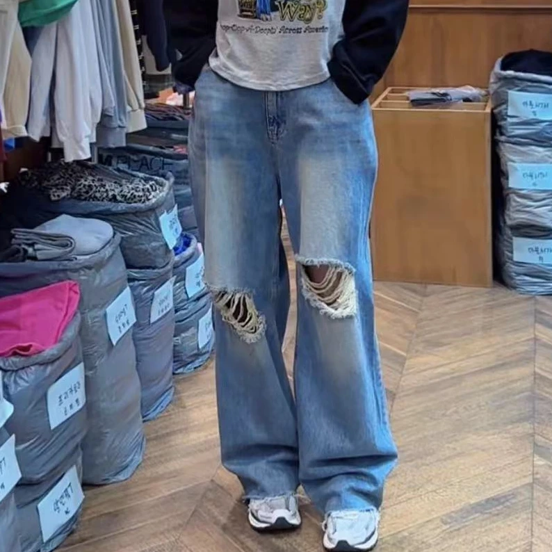 东大门正品-公鸡家破洞牛仔裤（no退no换）2508260