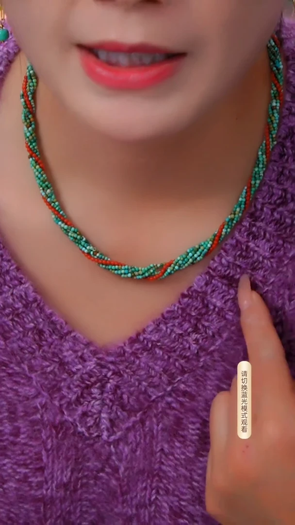银S925镶嵌绿松石项链多样性发货一件