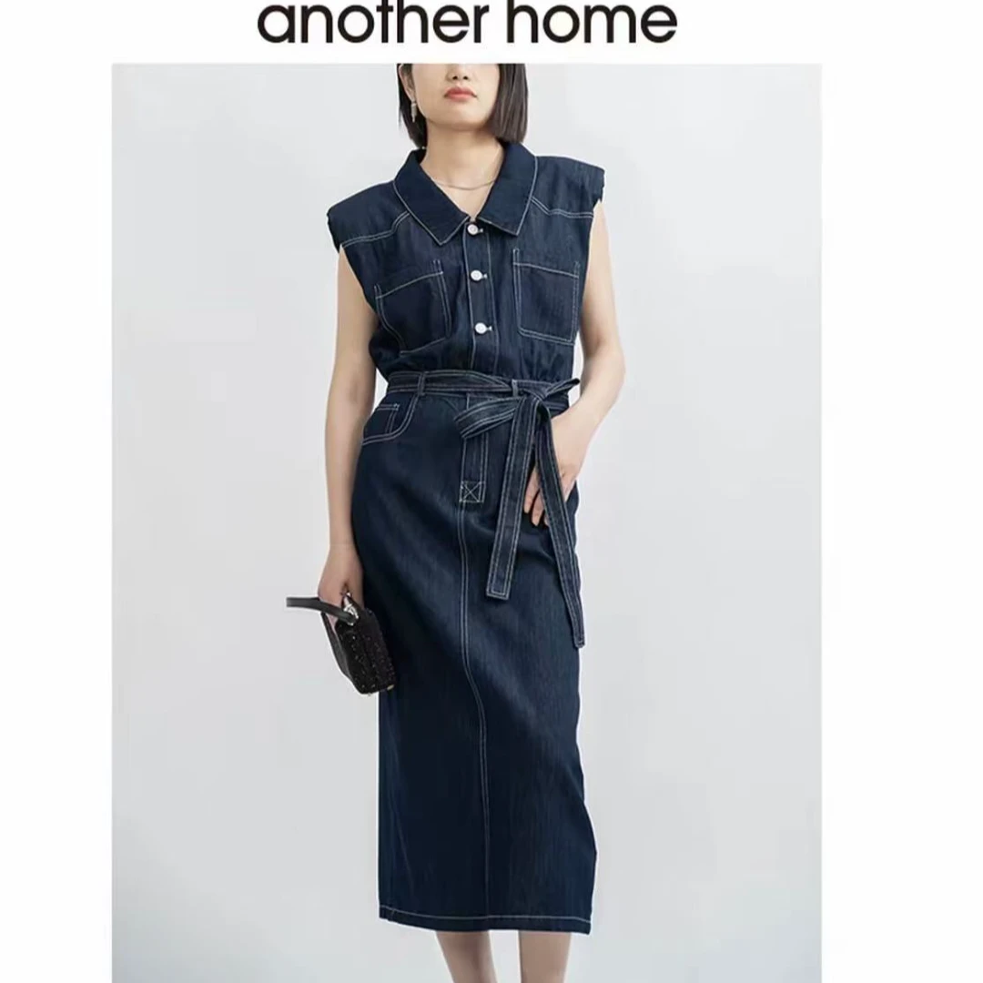 another home 无袖长款夏季女装连衣裙