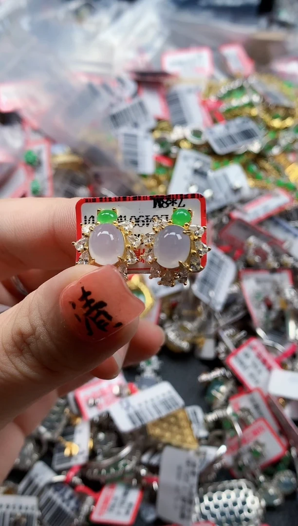 银S925镶嵌戒指翡翠天然A货缅甸翡翠