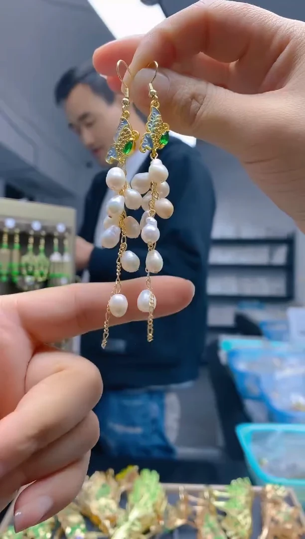 【闪购商品】淡水珍珠耳饰合金043珍珠饰品