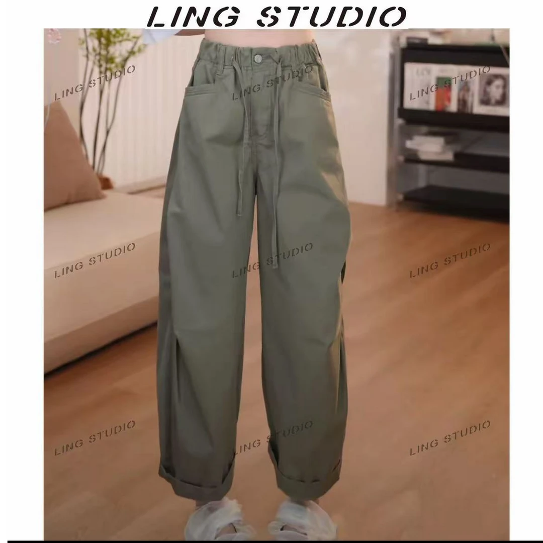 LING/STUDIO『云端气球裤』100%棉 夏季休闲直筒阔腿九分裤5050560