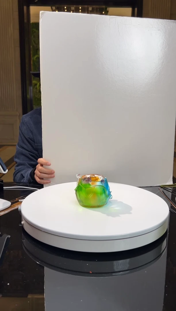 【闪购商品】摆件EML006金鱼笔筒水晶琉璃摆件