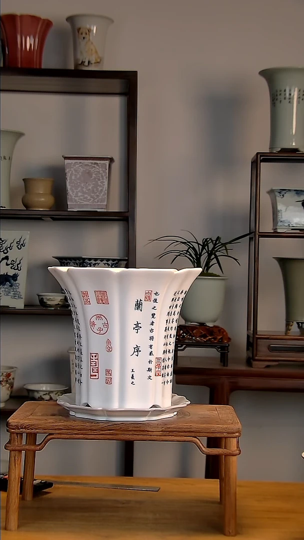 景德镇陶瓷手工花盆