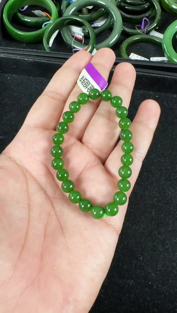 和田玉（碧玉）未镶嵌颈饰手串约8MM