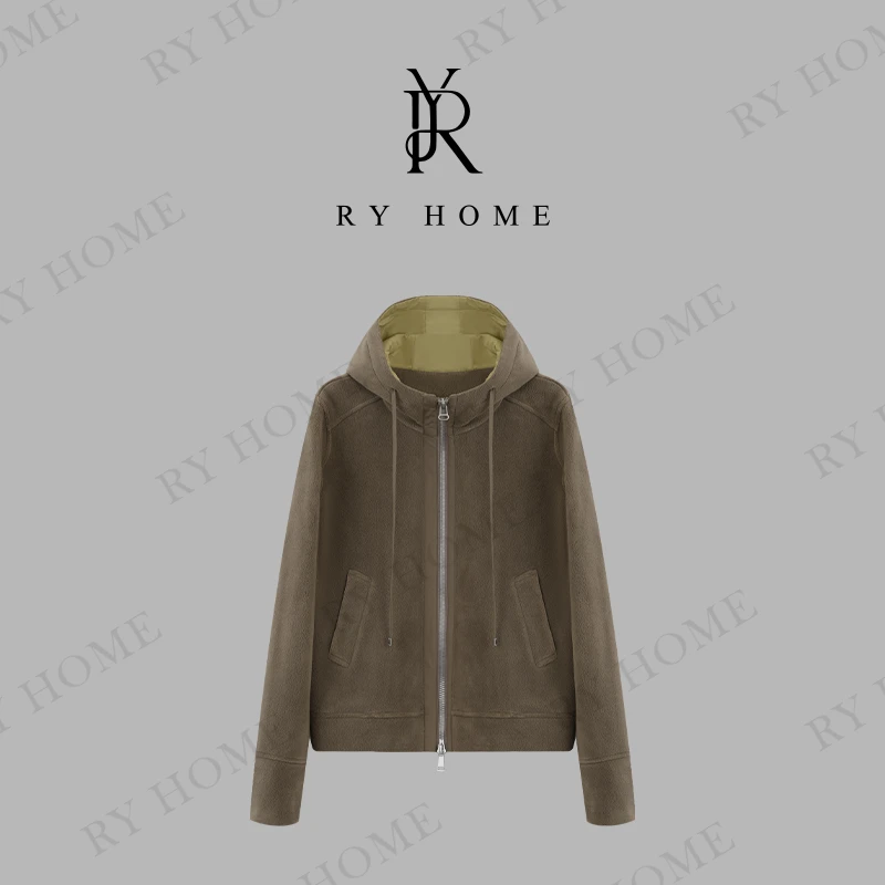 【老贾私服】复古撞色双拉链加厚开衫连帽卫衣外套243Y1067