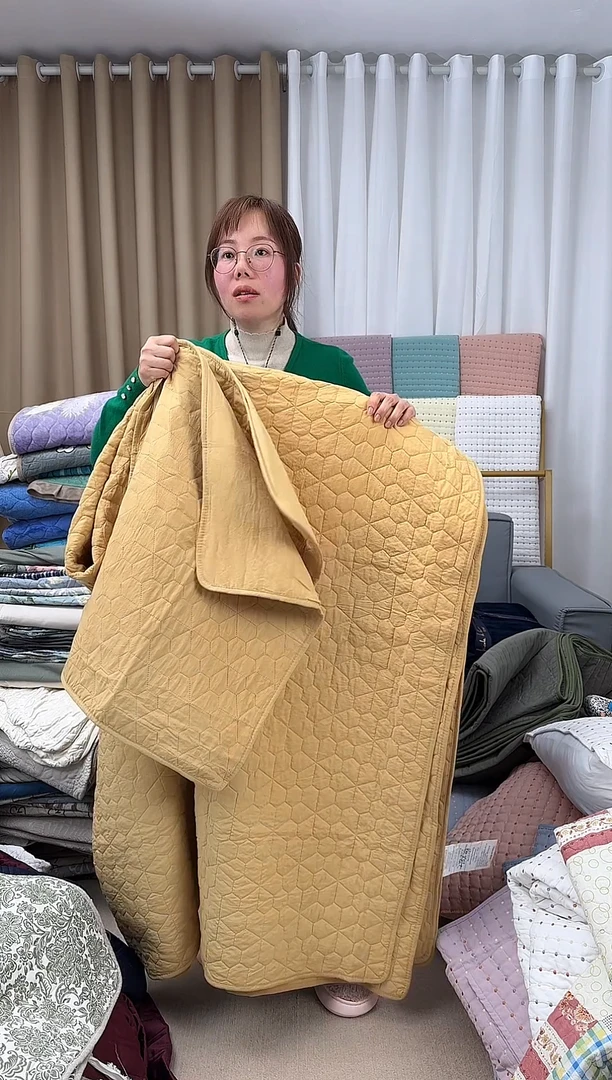 棉50棉220*220三件套黄色