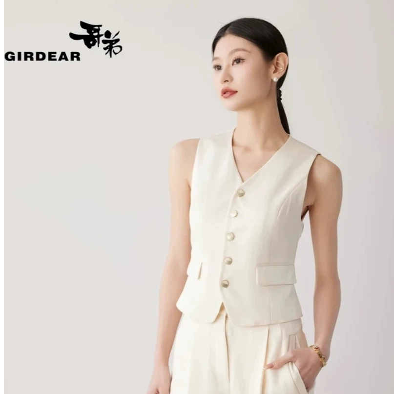 GIRDEAR/哥弟春季新款时尚百搭洋气休闲高级法式显瘦西装1400572