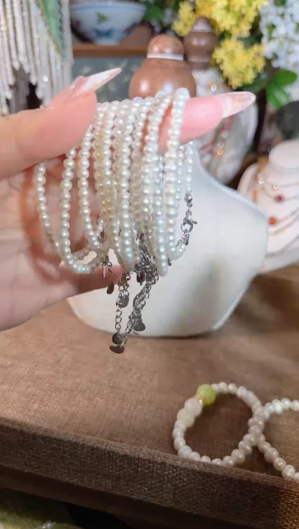 钛钢手链淡水珍珠37