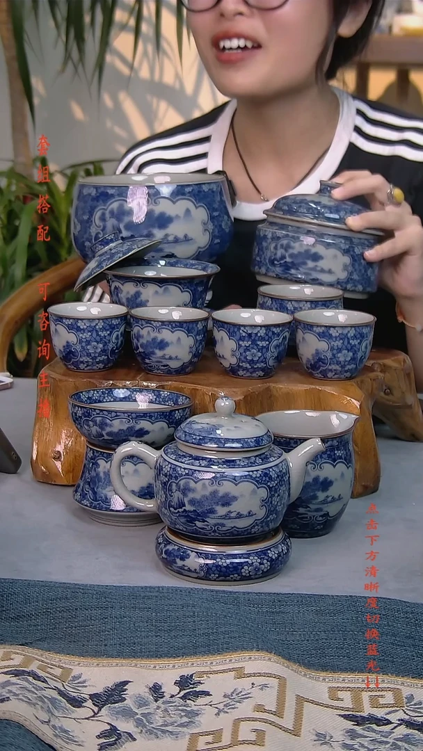 简装家用款12件套 老陶泥开片纹陶瓷茶具