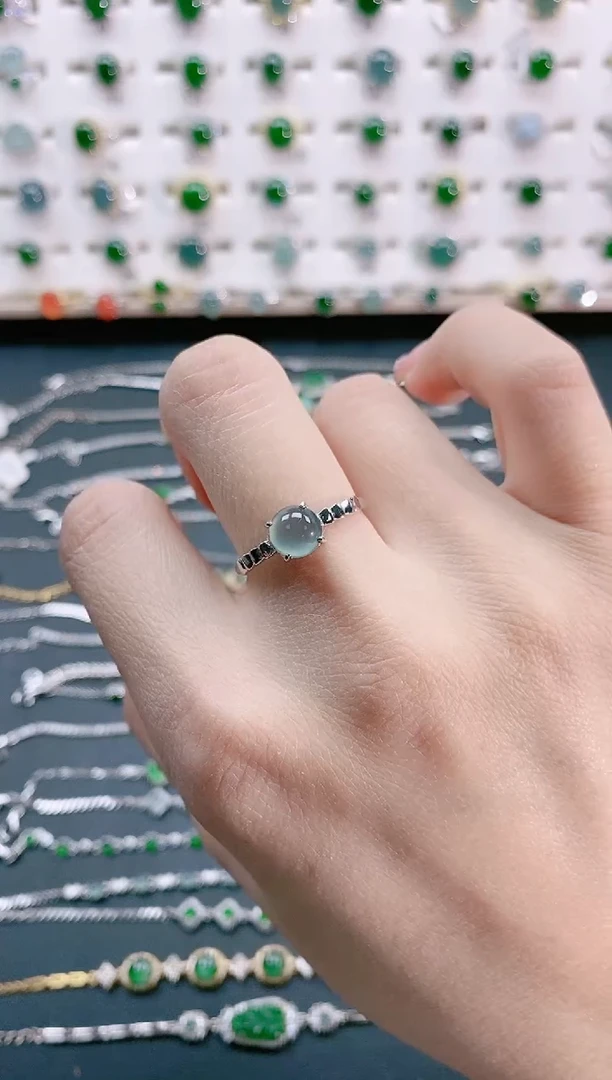 【闪购商品】翡翠戒指银S925镶嵌天然翡翠