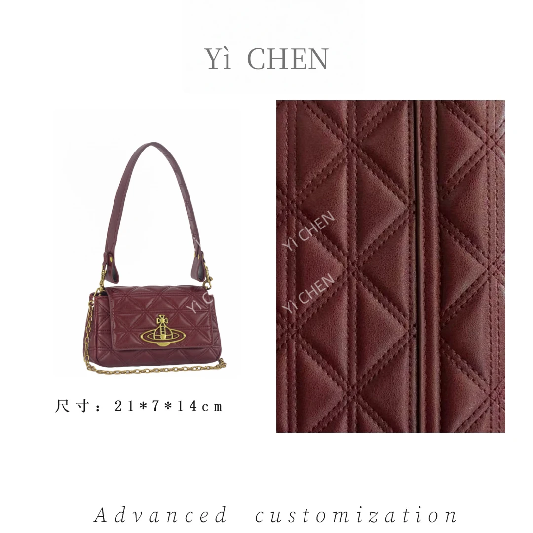 【Yì CHEN】ZT-8013-复古红 简约时尚女士新款轻奢单肩斜跨包