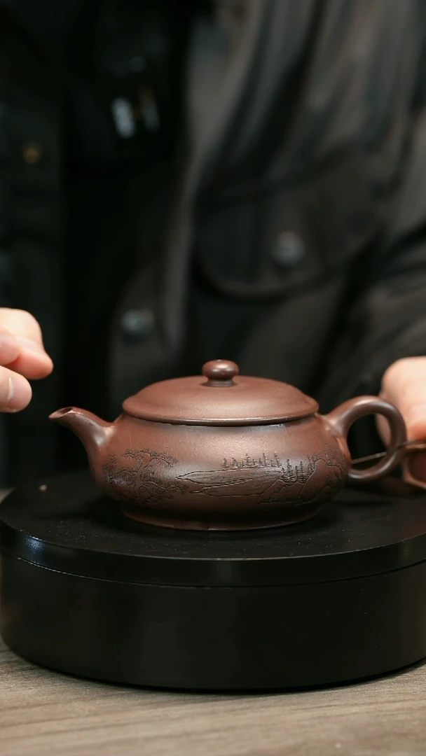 茶壶紫砂@*生H2468周秀芳刻绘明炉