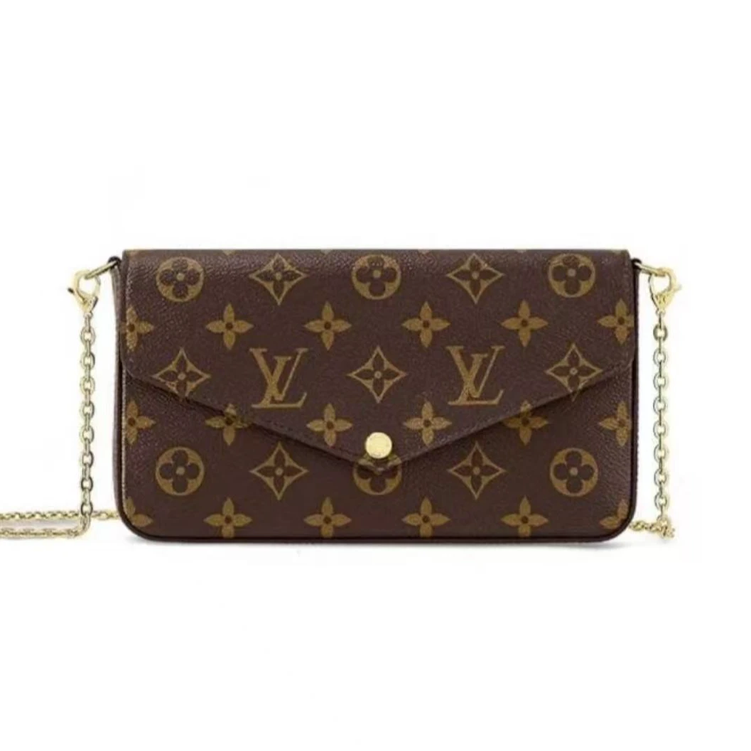 95新 LouisVuitton/路易威登 lv老花三合一链条包