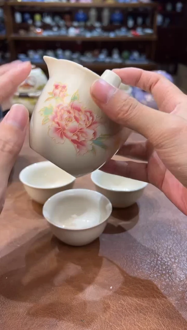 真的很便宜超好看会开片的旅行茶具