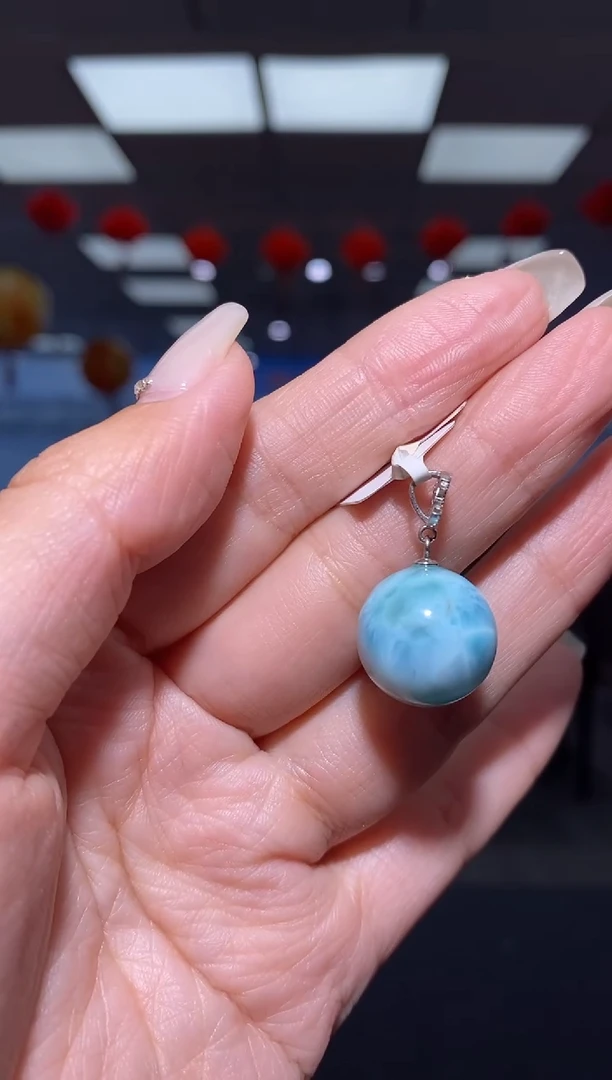 【闪购商品】针钠钙石（海纹石）吊坠(不含链)银S925镶嵌多样性发一件
