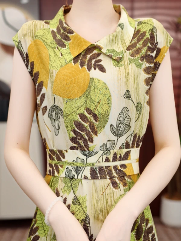 [送腰封]2025高定繁花若梦贵妇减龄显瘦透气连衣裙ZF-Q032