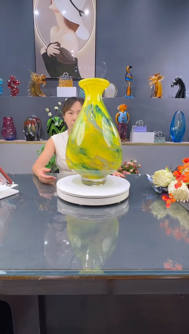 琉璃水晶琉璃花瓶1只