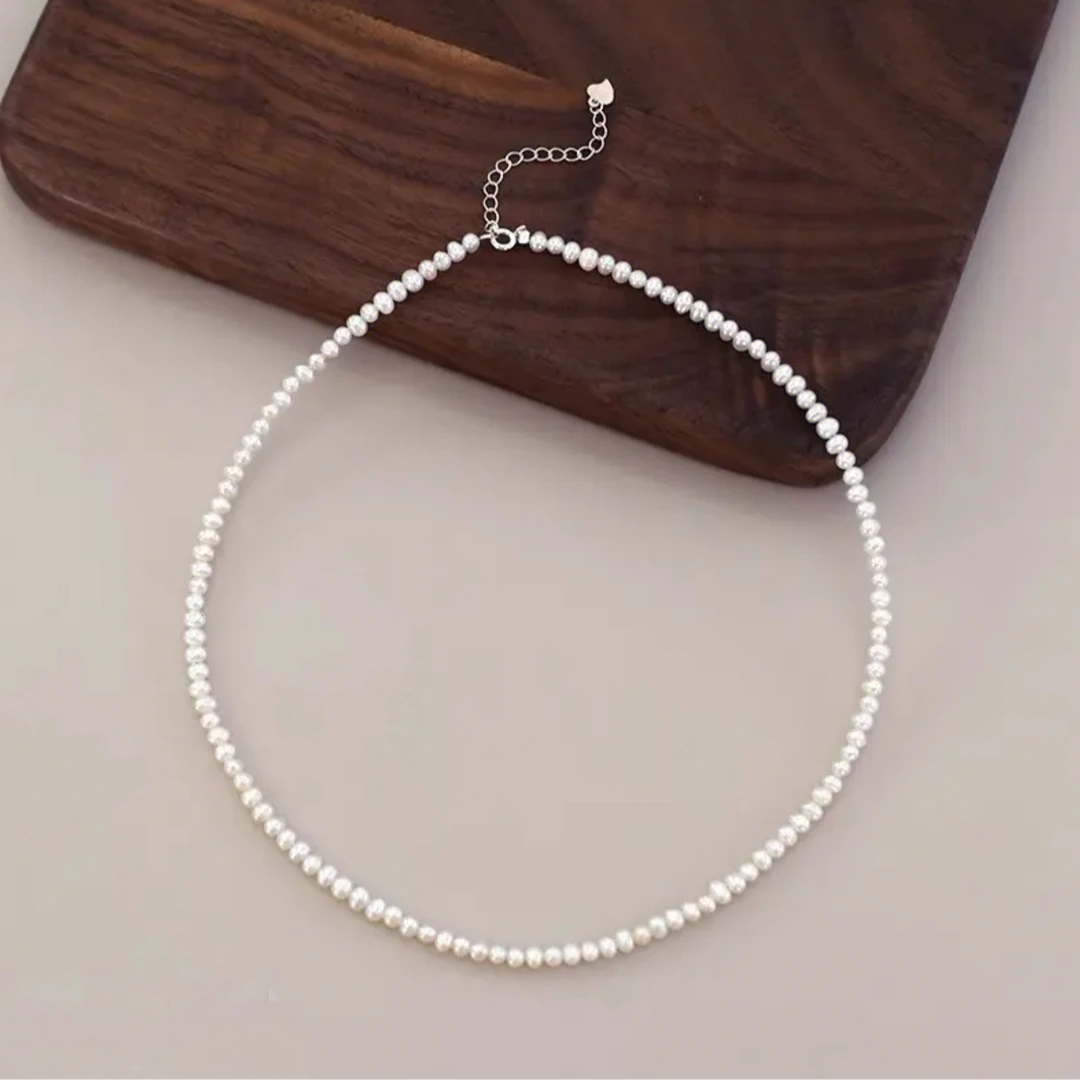 【白星】3.5-4.5mm天然淡水珍珠项链XL80364SY