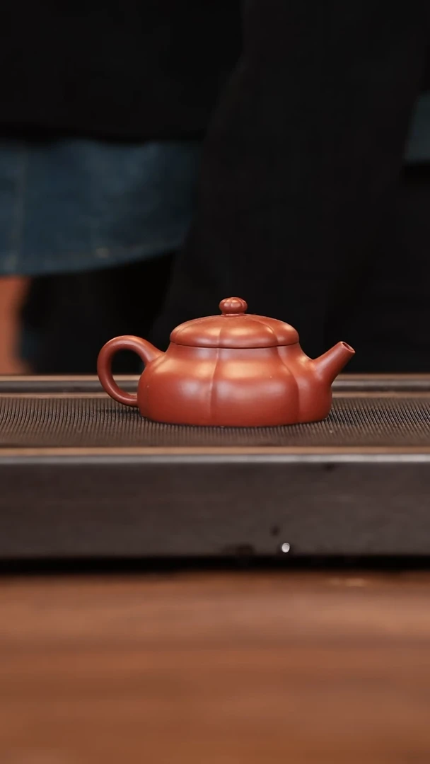 茶壶紫砂月亮紫砂 筋纹静乐