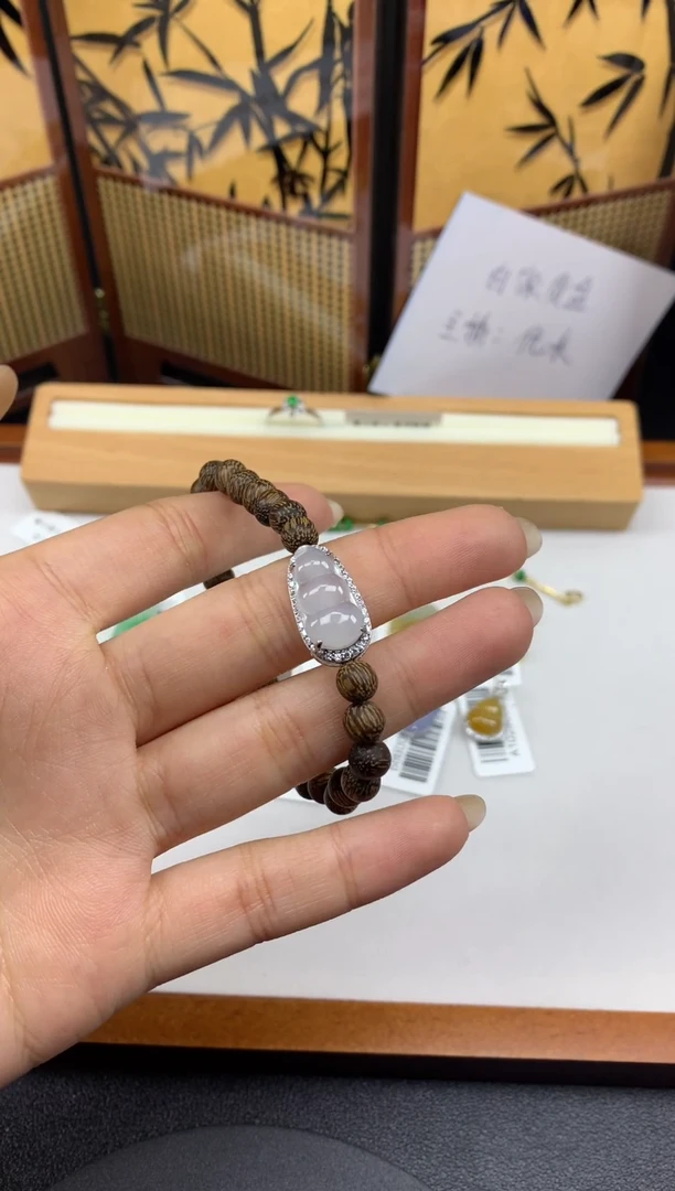 银S925镶嵌手串翡翠3多样性发其一