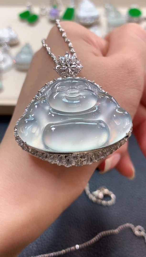 翡翠18K金镶嵌吊坠(不含链)b106   1