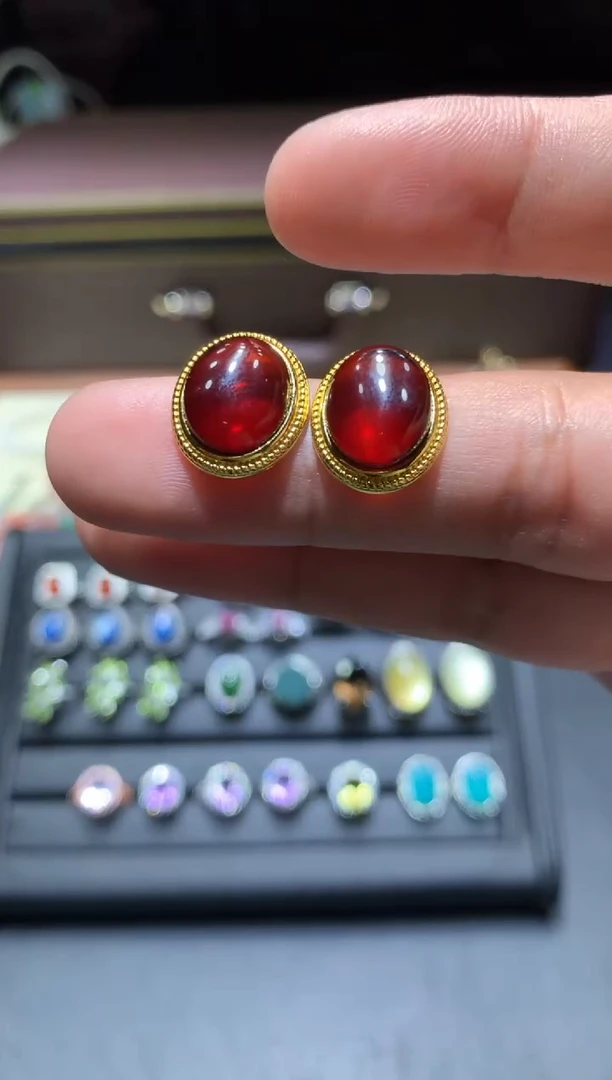 【闪购商品】琥珀耳饰未镶嵌G26【所见即所得】