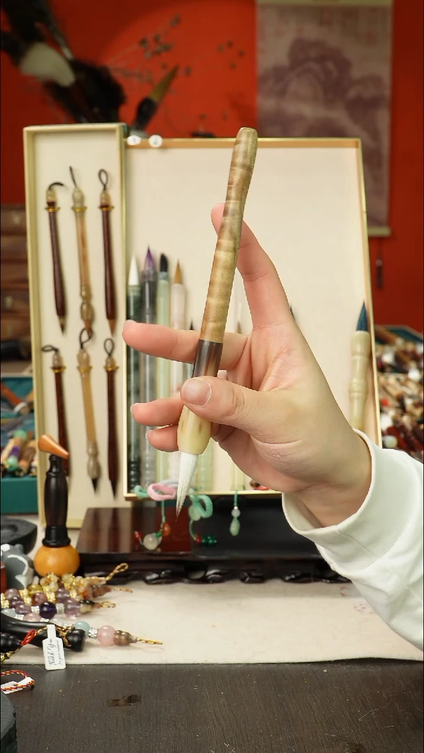 12号孤品高货毛笔链接 清水试笔 蘸墨不退