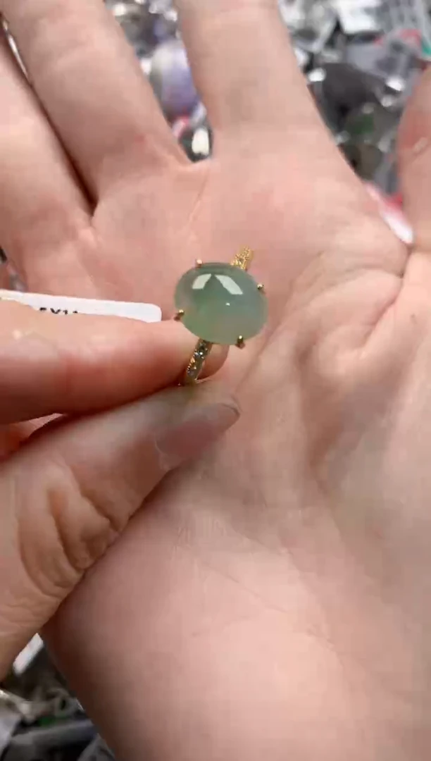 银S925镶嵌戒指翡翠888   1