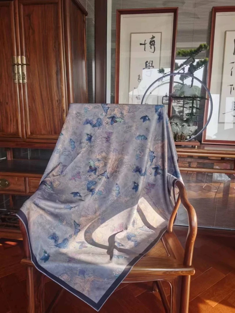 【 蝶恋花 】140*140大方巾高级感围巾气质丝巾时尚围巾披肩