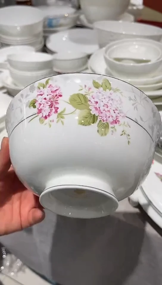 瓷6碗1个玫瑰清香