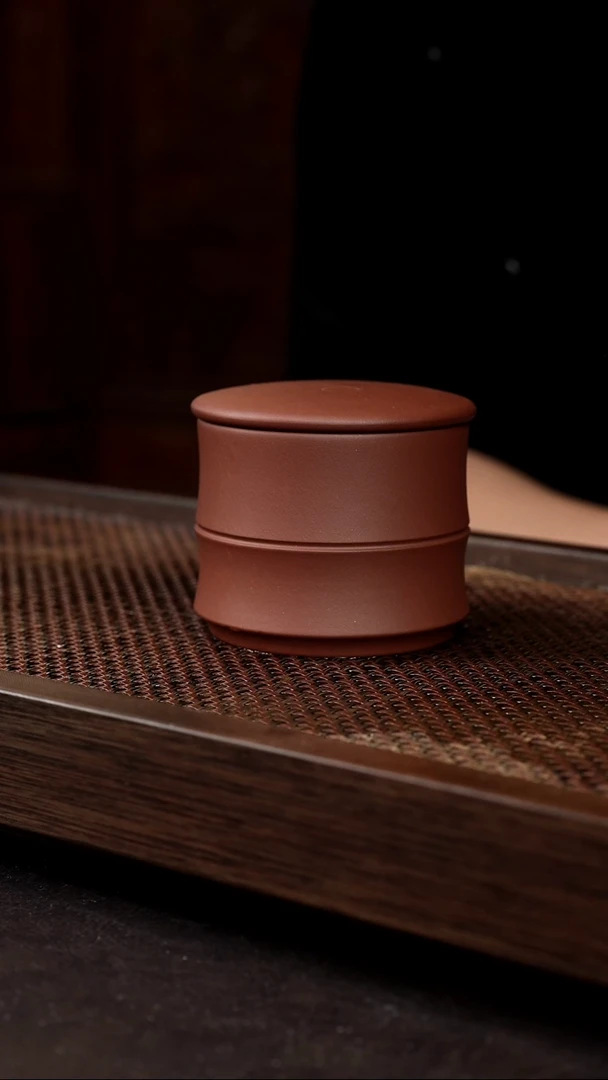 茶壶紫砂底槽清竹节茶叶罐