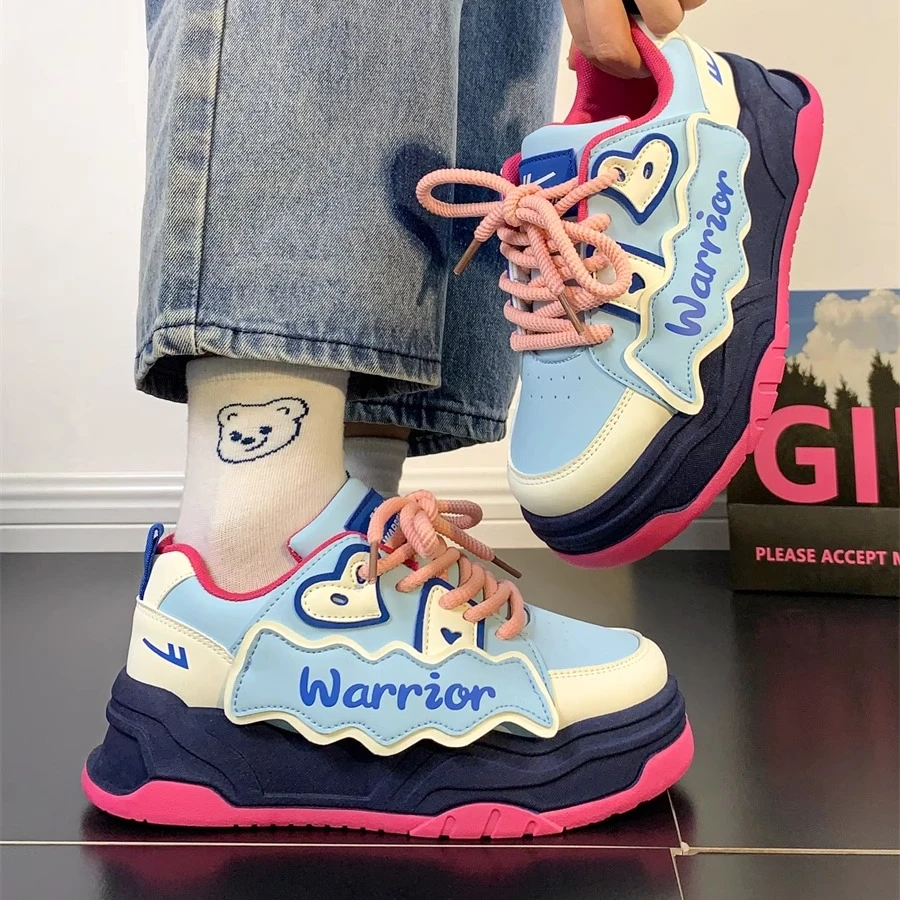 Warrior/回力女鞋厚底板鞋子女新款爆款百搭chic面包鞋休闲小白鞋