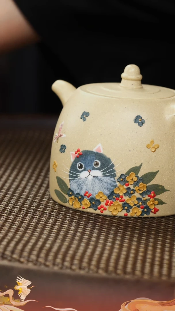 茶壶紫砂紫砂壶6 白玉段 蓝猫汉铎