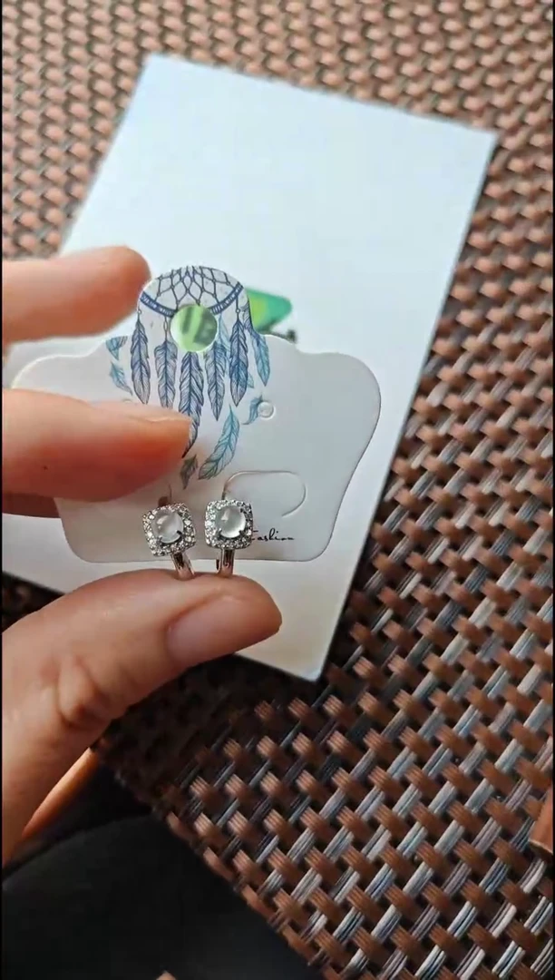 【闪购商品】翡翠耳饰银S925镶嵌翡翠耳饰S925银镶嵌