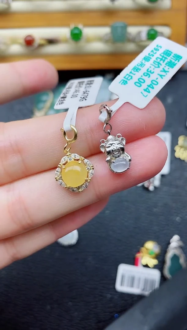 银S925镶嵌戒指翡翠1