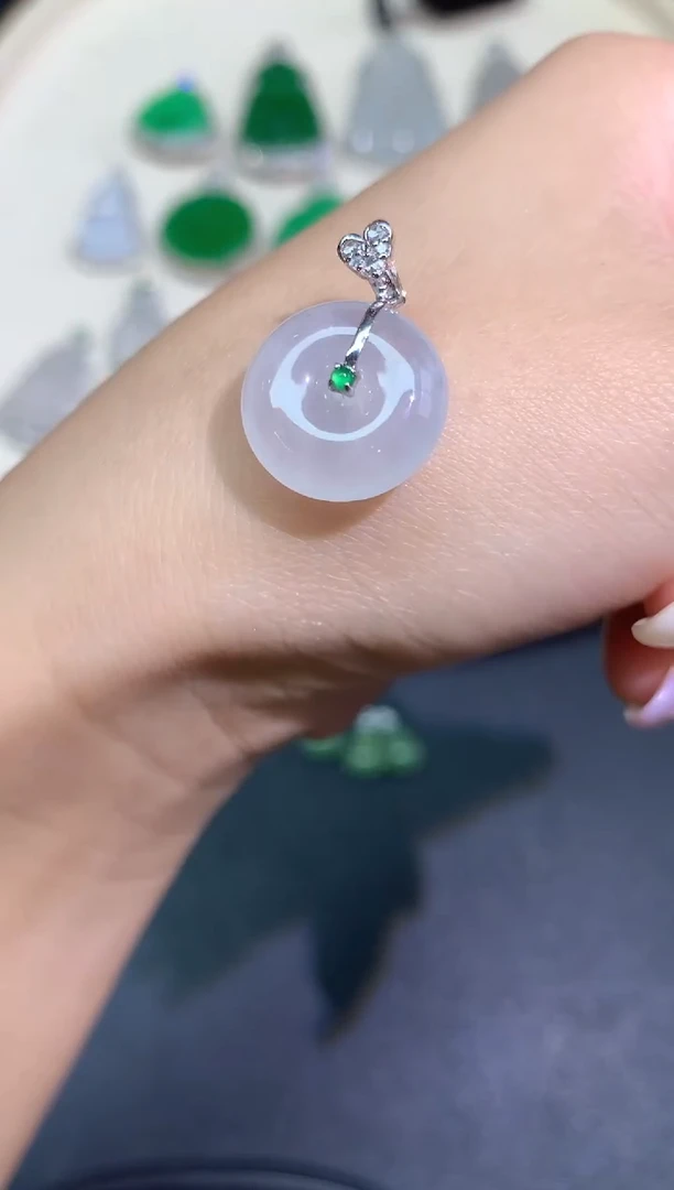翡翠18K金镶嵌吊坠(不含链)吊坠A47|2980
