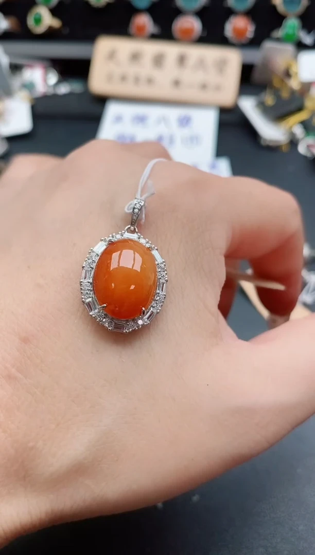 吊坠(赠链)银S925镶嵌翡翠1