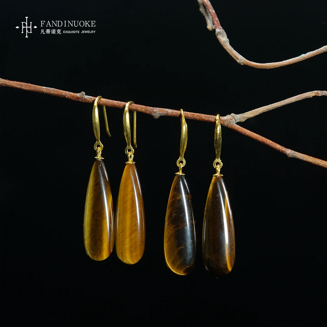 L【加加专属】2 MJ65604-虎眼石水滴耳钩-多样性发一件-30*10*5mm