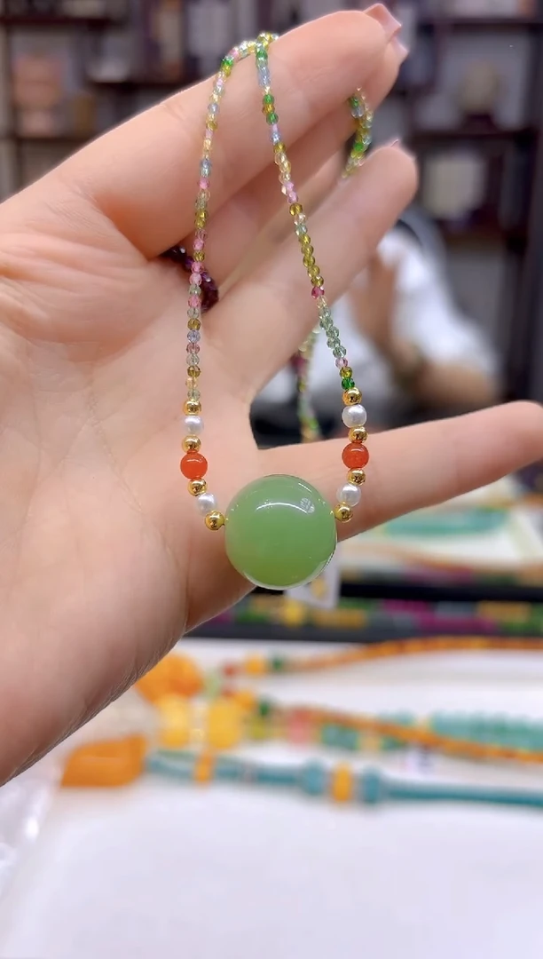 【闪购商品】碧玺颈饰未镶嵌DIY款X510