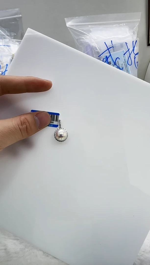 【闪购商品】淡水珍珠DA银S925镶嵌b628 白珠吊坠11
