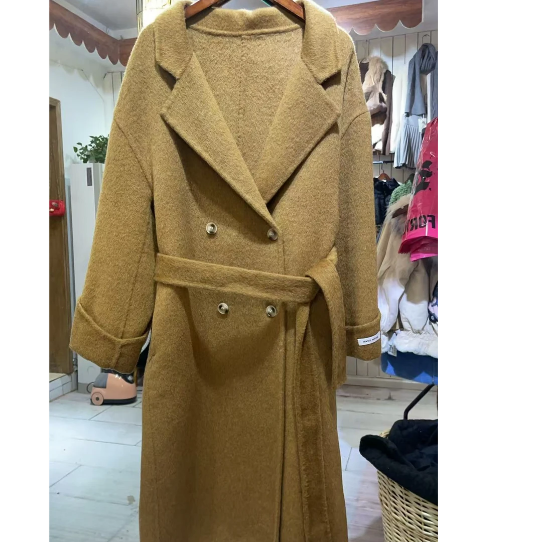澳毛袖口款大衣时尚气质秋冬毛呢羊绒