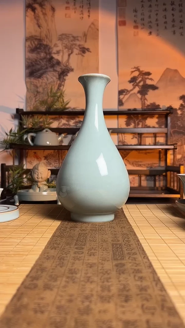 摆件瓷省工玉壶春花瓶一级带礼盒