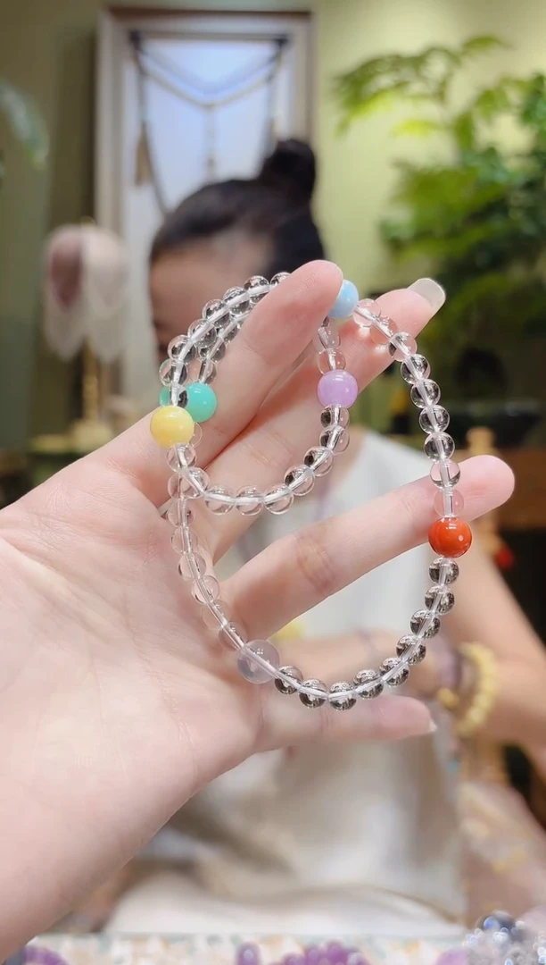 【闪购商品】水晶手串未镶嵌五彩珠白水晶手串