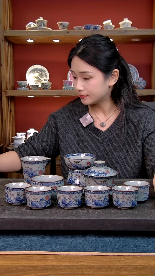 简装家用款10件套 老陶泥开片纹陶瓷茶具