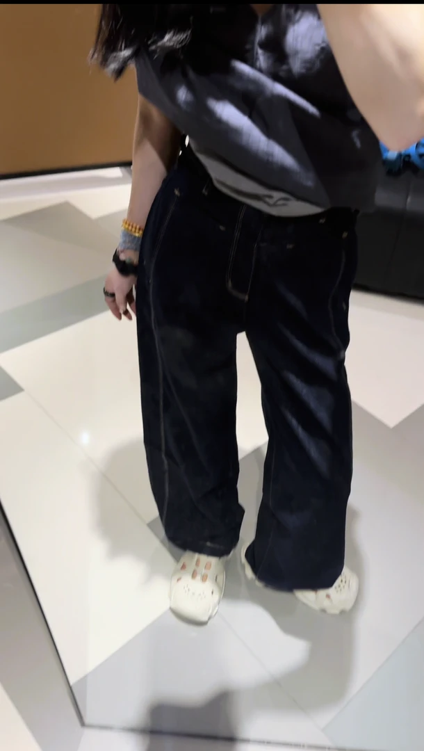 李豆儿 小众设计 牛仔裤