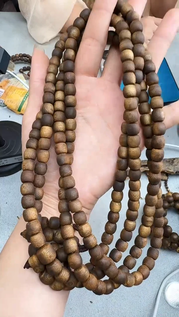 沉香手串0834白棋鼓珠多圈多样性发一