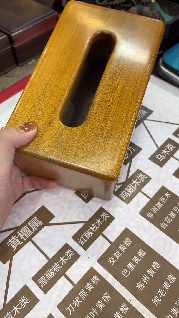 金丝楠金丝楠木--素面纸巾盒