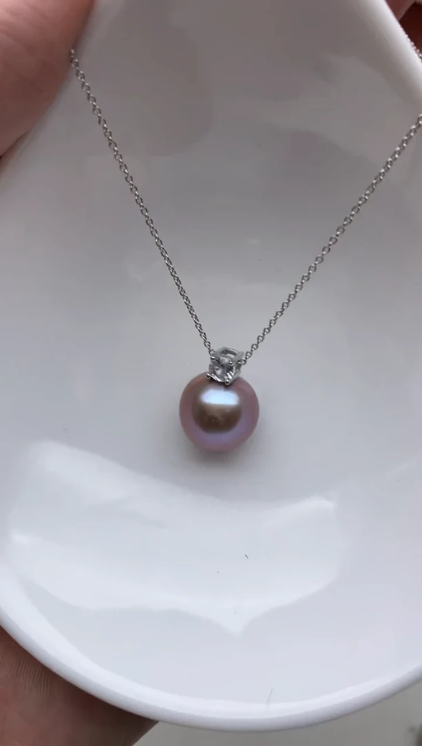 未镶嵌ff淡水珍珠紫珠吊坠（赠链）12~13mm